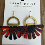 Gold Plaid Fan Burst Earrings Jewelry - Earrings SAINT PETER HARDWARE