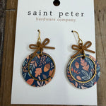 Floral Circle Brown Bow Earrings Jewelry - Earrings SAINT PETER HARDWARE