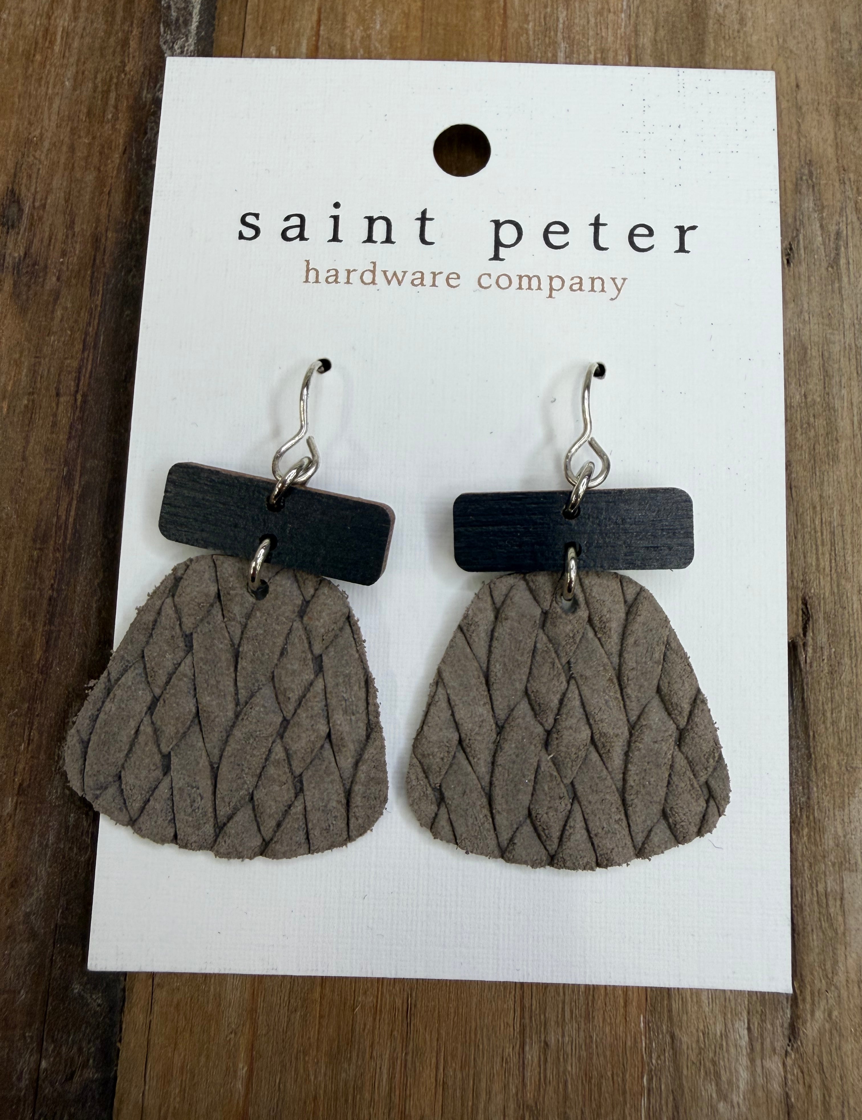 Grey and Black Wood Earrings Jewelry - Earrings SAINT PETER HARDWARE
