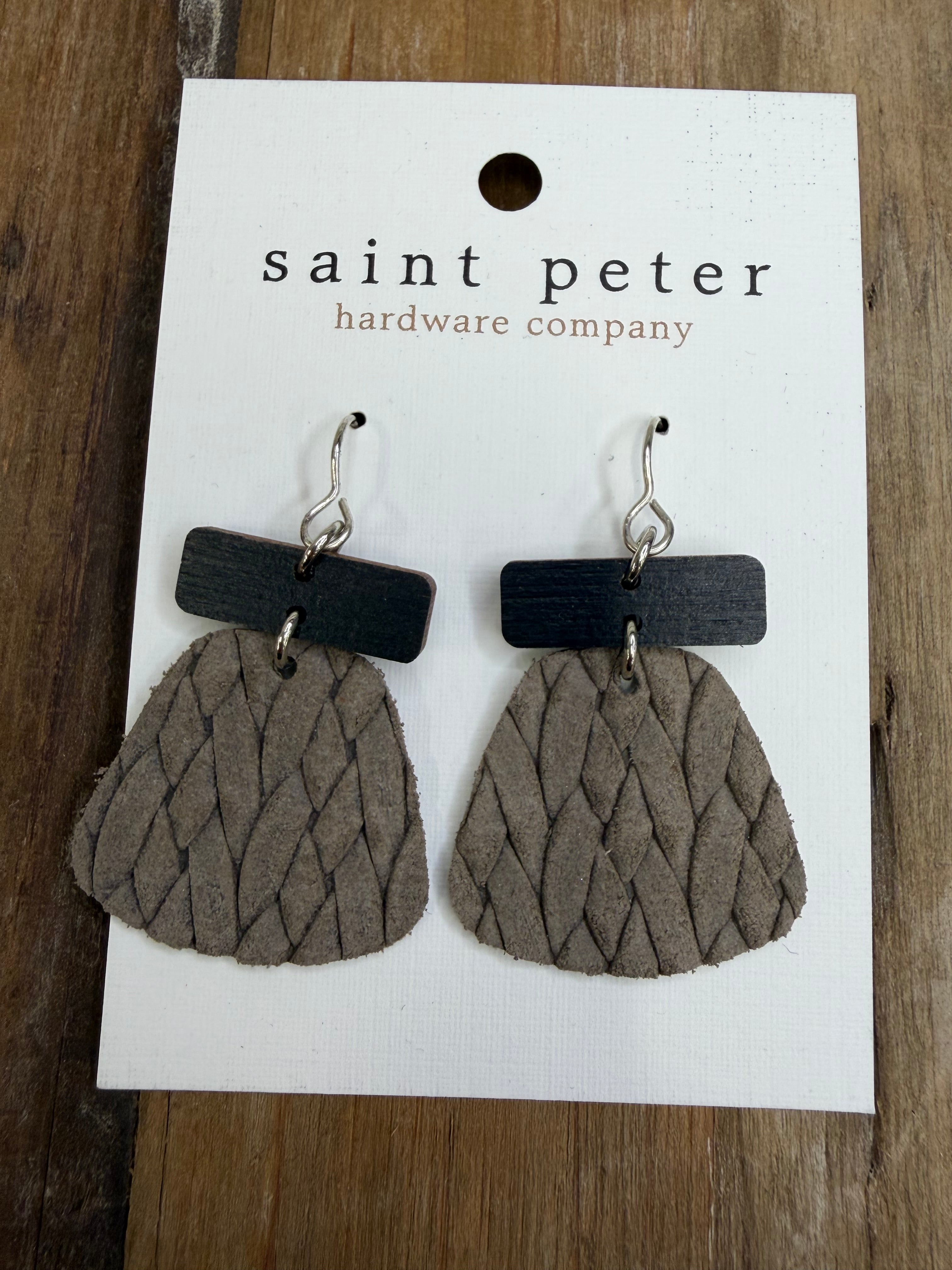 Grey and Black Wood Earrings Jewelry - Earrings SAINT PETER HARDWARE