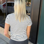 Black Cream Stripe Asher Tee Top - Tee THREAD & SUPPLY