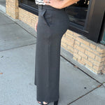 Charcoal Gray Pull-On Straight Leg Trouser Pants Bottoms - Pants Allie Rose