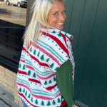 Christmas Tree Sherpa Fleece Button Vest Outerwear - Vest TRES BIEN