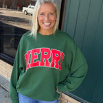 Green Merry Crewneck Sweatshirt Top - Sweatshirt TRES BIEN