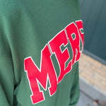 Green Merry Crewneck Sweatshirt Top - Sweatshirt TRES BIEN