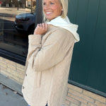 Latte Quilted Hooded Jacket Outerwear- Jackets Mystree