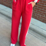 Red Side Stripe Pants Bottom- Pants TRES BIEN