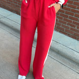 Red Side Stripe Pants Bottom- Pants TRES BIEN