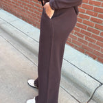 Chocolate Stowe Washed Waffle Pants Bottom- Pants FLAG AND ANTHEM
