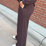 Chocolate Stowe Washed Waffle Pants Bottom- Pants FLAG AND ANTHEM