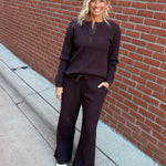 Chocolate Stowe Washed Waffle Pants Bottom- Pants FLAG AND ANTHEM