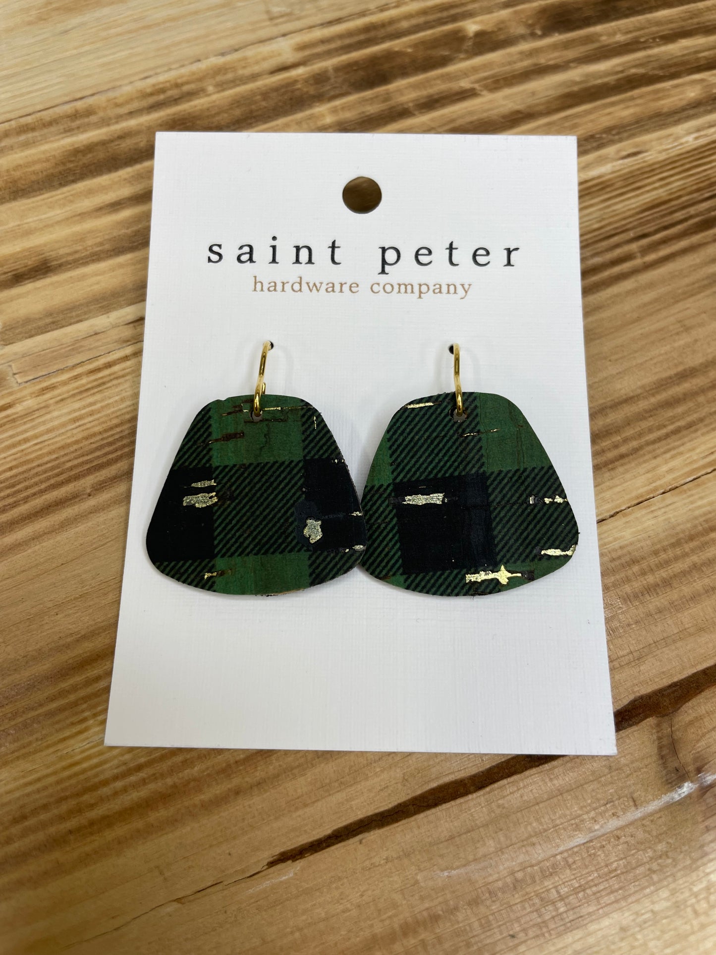 Black Green Gold Earring