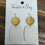 Gold White Dangle Earrings Jewelry - Earrings Timber & Clay