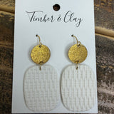 Gold White Dangle Earrings Jewelry - Earrings Timber & Clay
