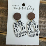 Wood Black and White Earrings Jewelry - Earrings Timber & Clay