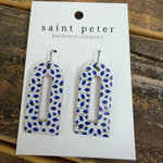 White and Blue Drop Earrings Jewelry - Earrings St. Peter Hardware