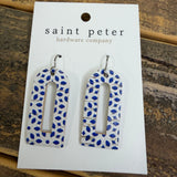 White and Blue Drop Earrings Jewelry - Earrings St. Peter Hardware