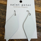 White Long Drop Earrings Jewelry - Earrings St. Peter Hardware