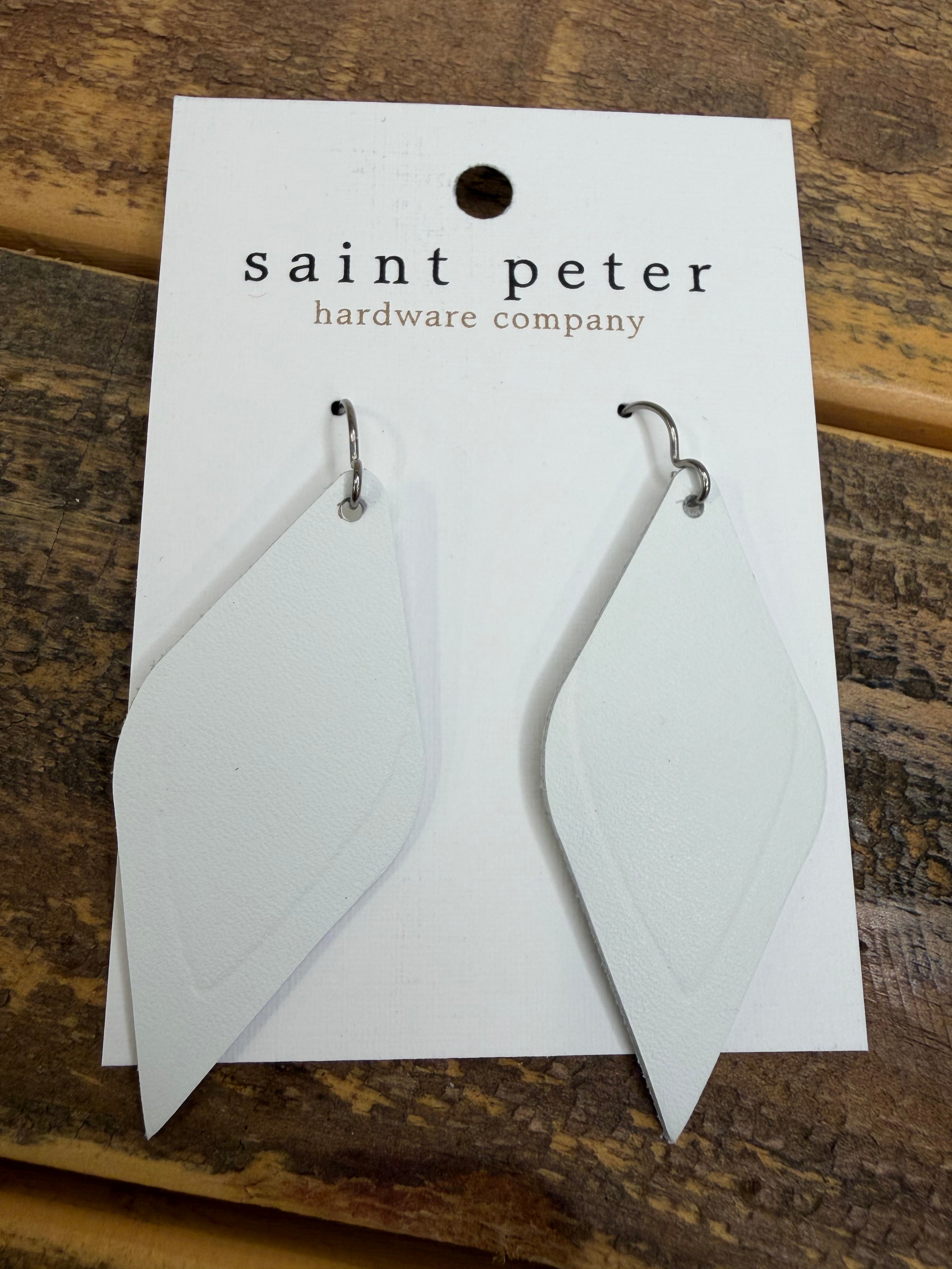 White Long Drop Earrings Jewelry - Earrings St. Peter Hardware