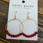 Gold and Red Sparkle Earrings Jewelry - Earrings St. Peter Hardware
