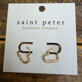 Gold Heart Huggies Jewelry - Earrings St. Peter Hardware
