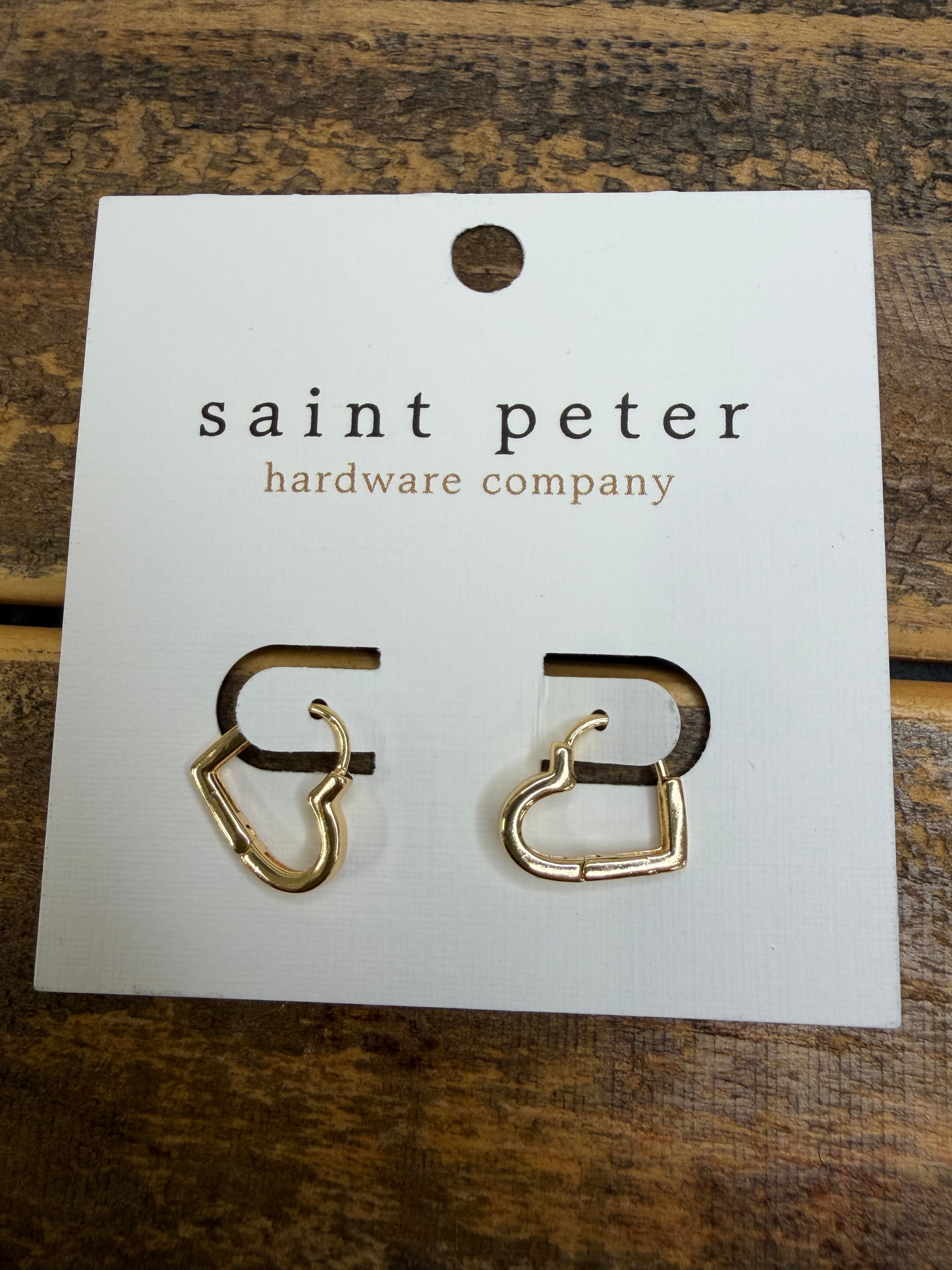 Gold Heart Huggies Jewelry - Earrings St. Peter Hardware