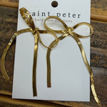 Gold Chain Bow Earrings Jewelry - Earrings St. Peter Hardware