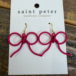 Pink Tie Bow Earrings Jewelry - Earrings St. Peter Hardware