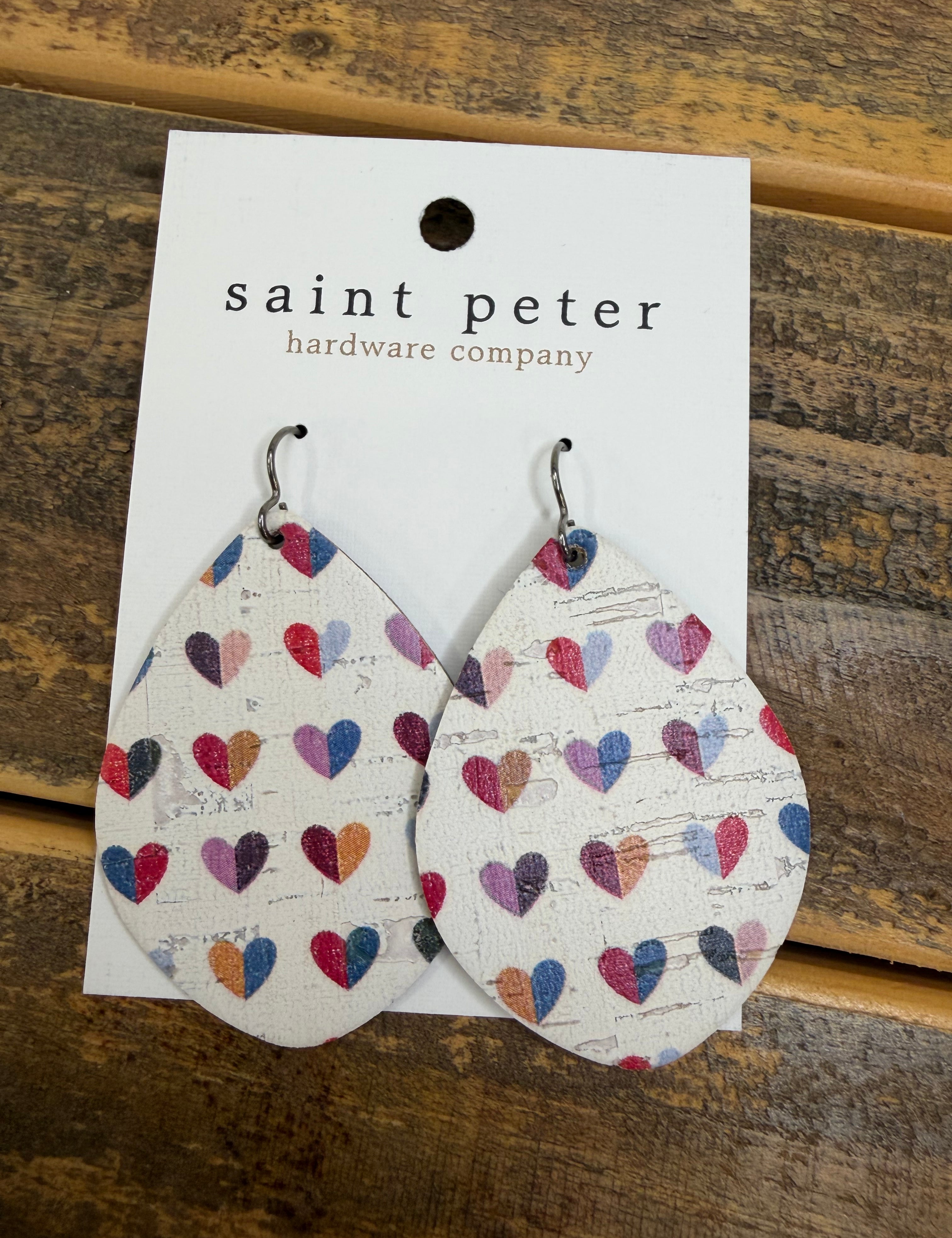 Colorful Heart Drop Earrings Jewelry - Earrings St. Peter Hardware