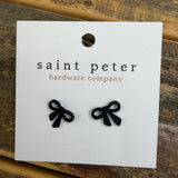 Small Black Bow Earrings Jewelry - Earrings St. Peter Hardware