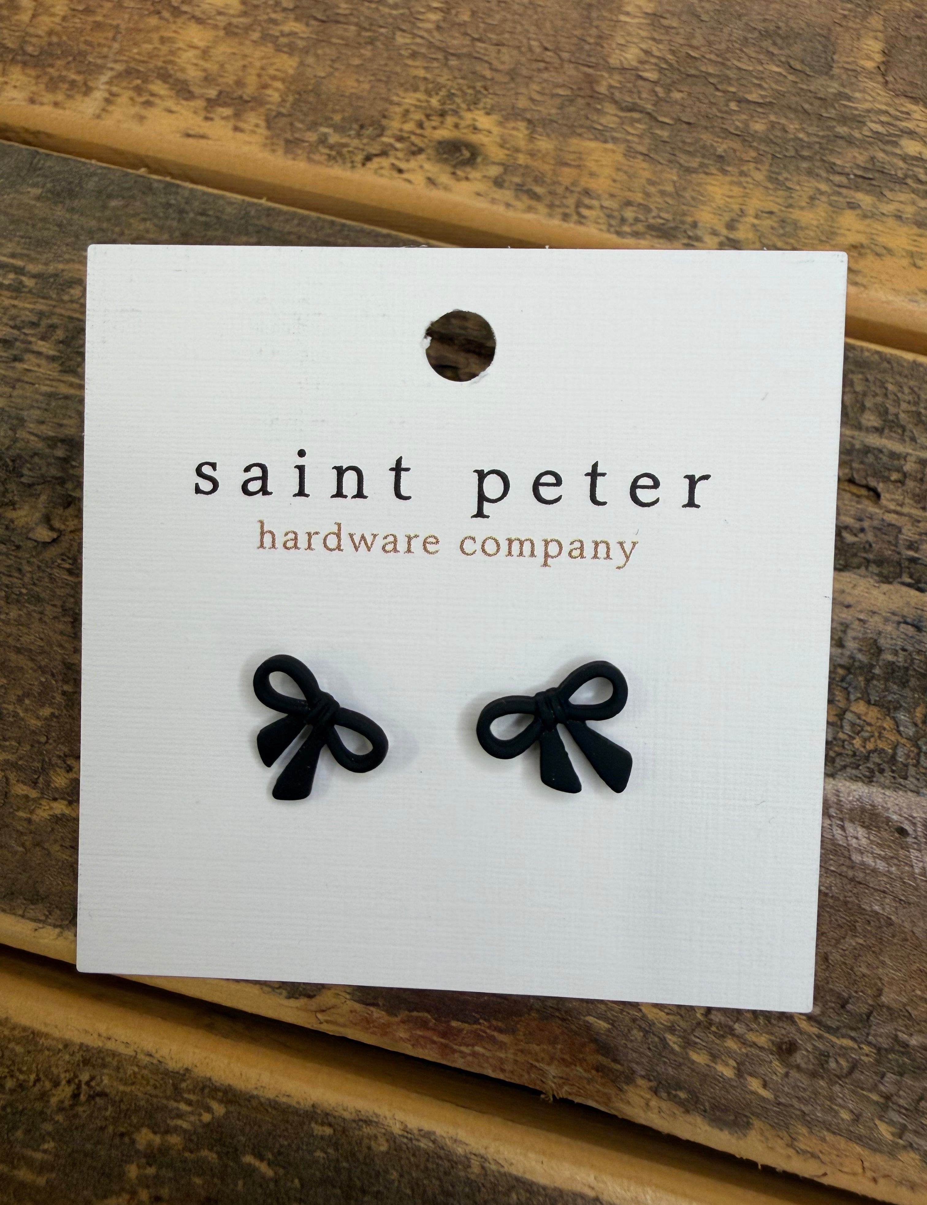 Small Black Bow Earrings Jewelry - Earrings St. Peter Hardware