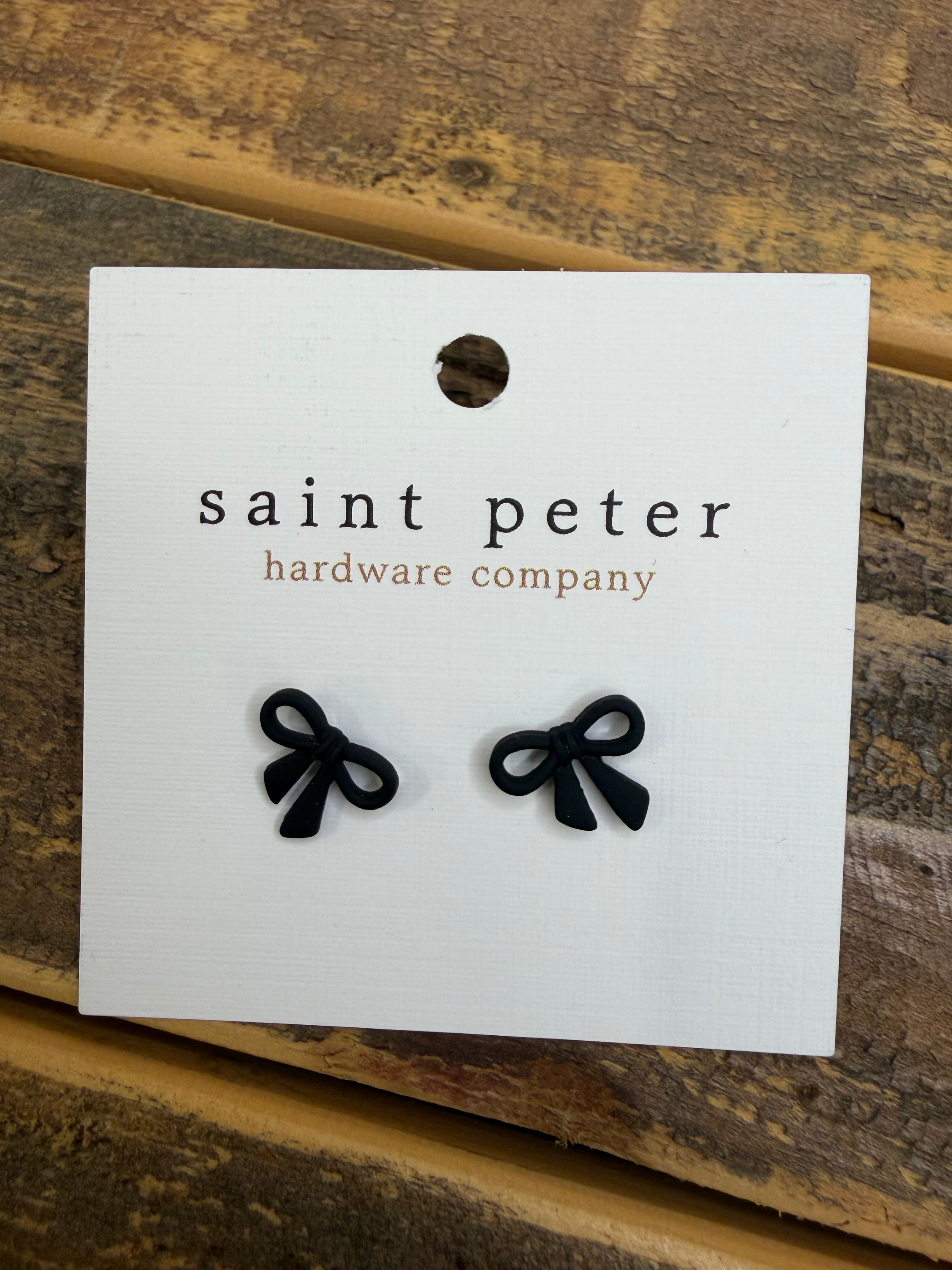 Small Black Bow Earrings Jewelry - Earrings St. Peter Hardware