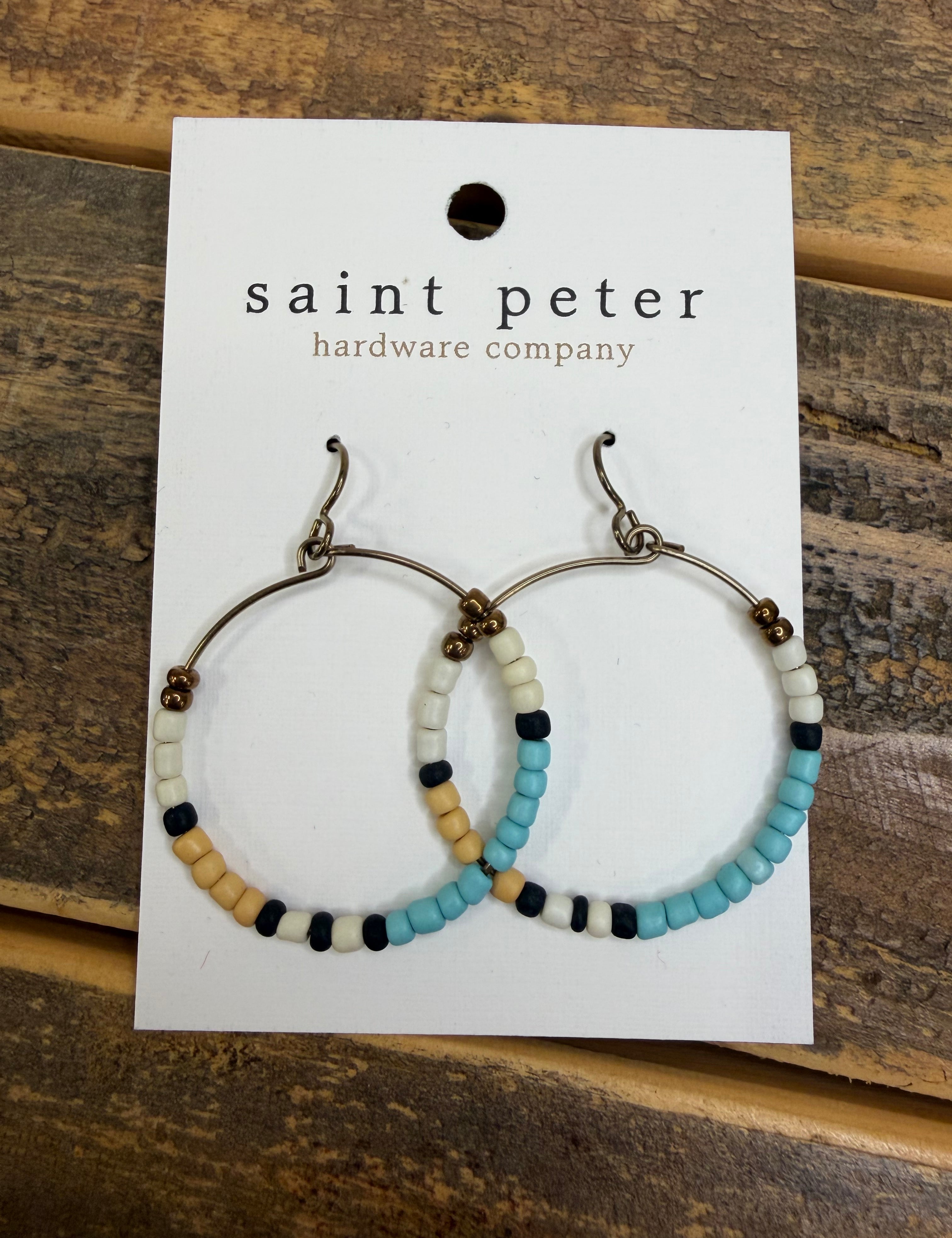 Multi Bead Circle Dangle Earrings Jewelry - Earrings St. Peter Hardware
