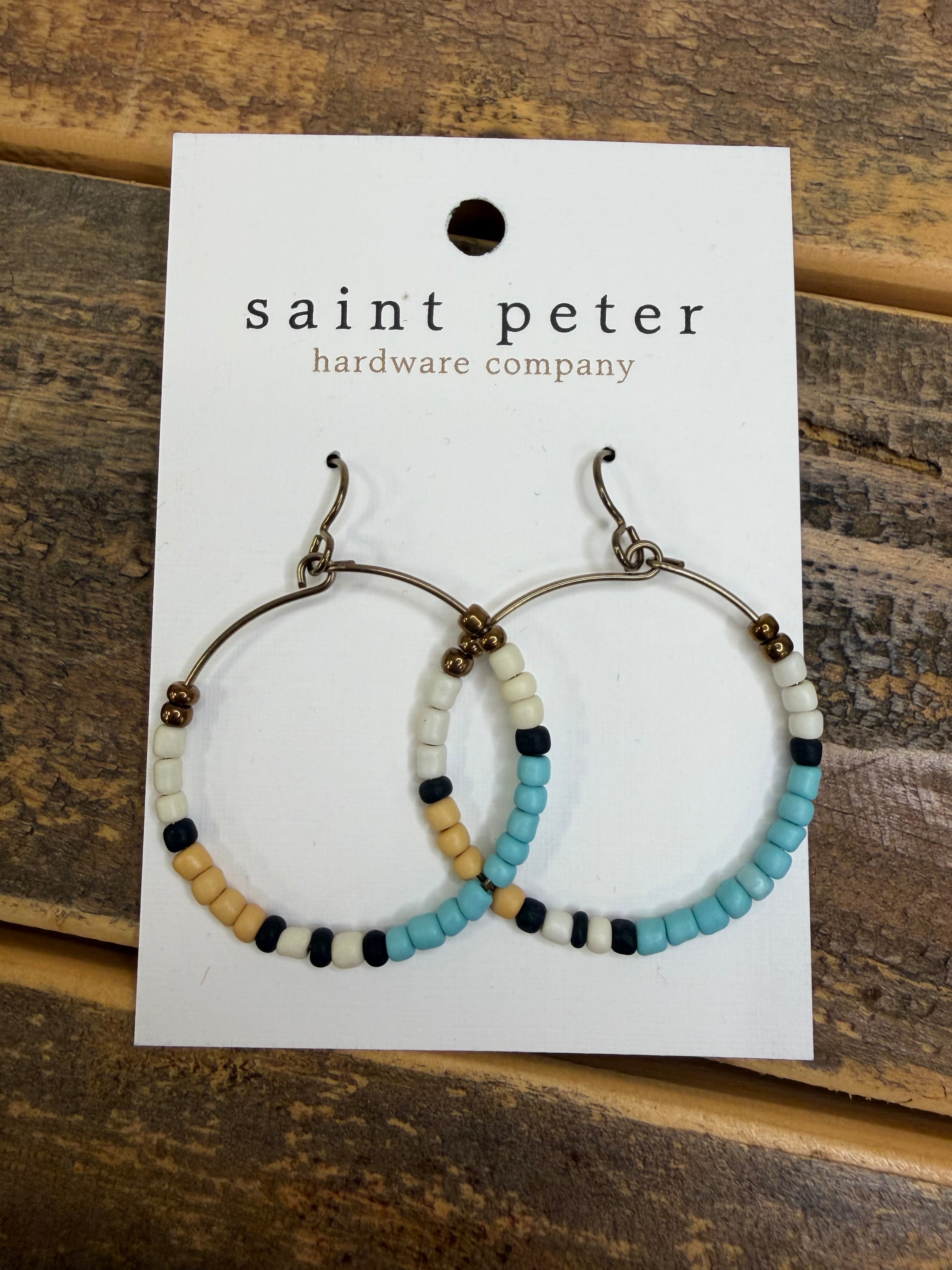Multi Bead Circle Dangle Earrings Jewelry - Earrings St. Peter Hardware