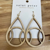 Large Wood Baseball Earrings Jewelry - Earrings SAINT PETER HARDWARE