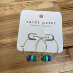 Blue Bead Gold Earrings Jewelry - Earrings SAINT PETER HARDWARE