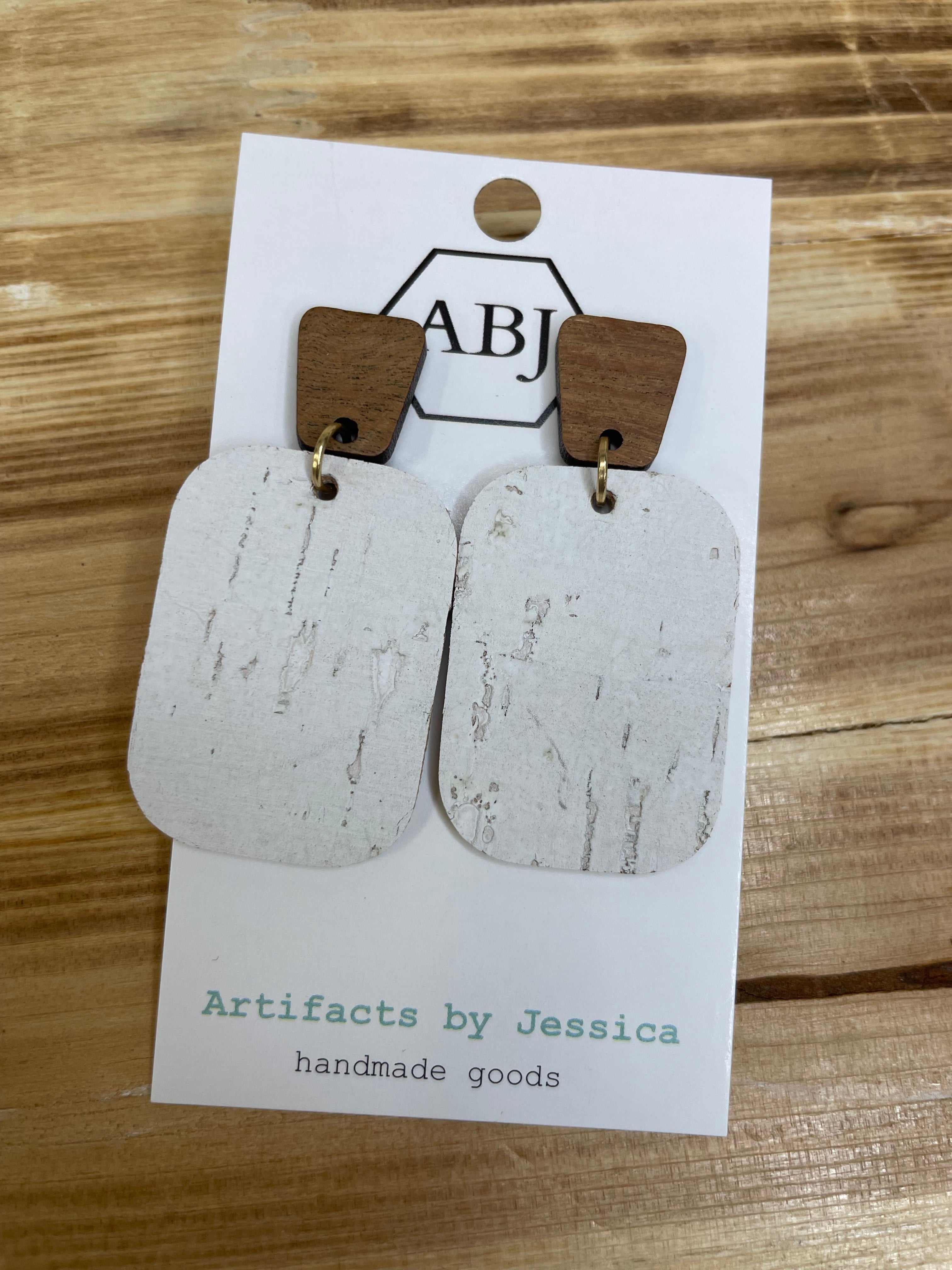 White Cork Dangle Earrings Jewelry - Earrings ARTIFACTS JESSICA LYNCH