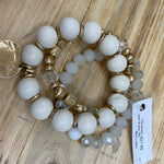 White Natural, Gold, Natural Stone Bracelet Set Jewelry- Bracelet WHAT'S HOT