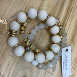 White Natural, Gold, Natural Stone Bracelet Set Jewelry- Bracelet WHAT'S HOT