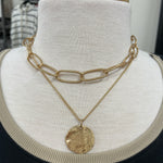 Layered Gold Coin Chain Necklace Jewelry- Necklace WHAT'S HOT