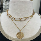 Layered Gold Coin Chain Necklace Jewelry- Necklace WHAT'S HOT