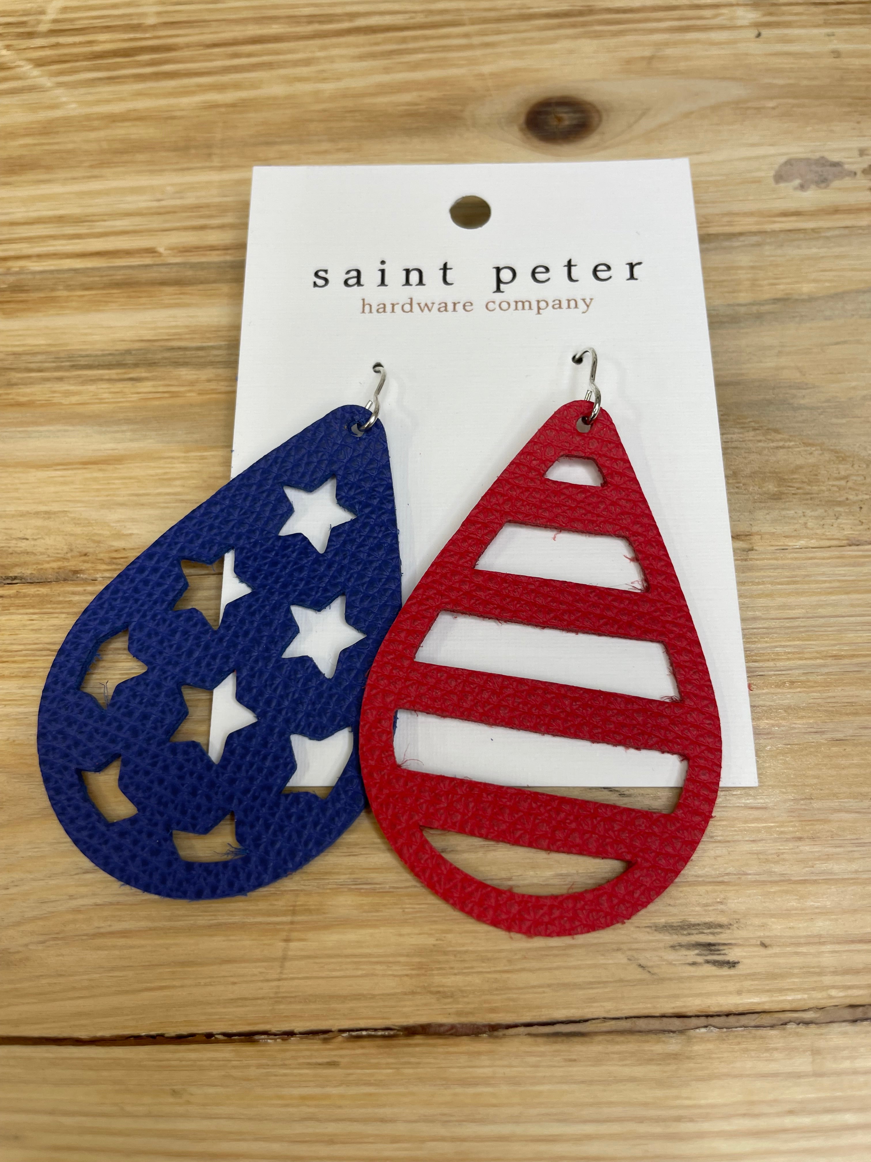Patriotic Large Teardrop Jewelry - Earrings SAINT PETER HARDWARE