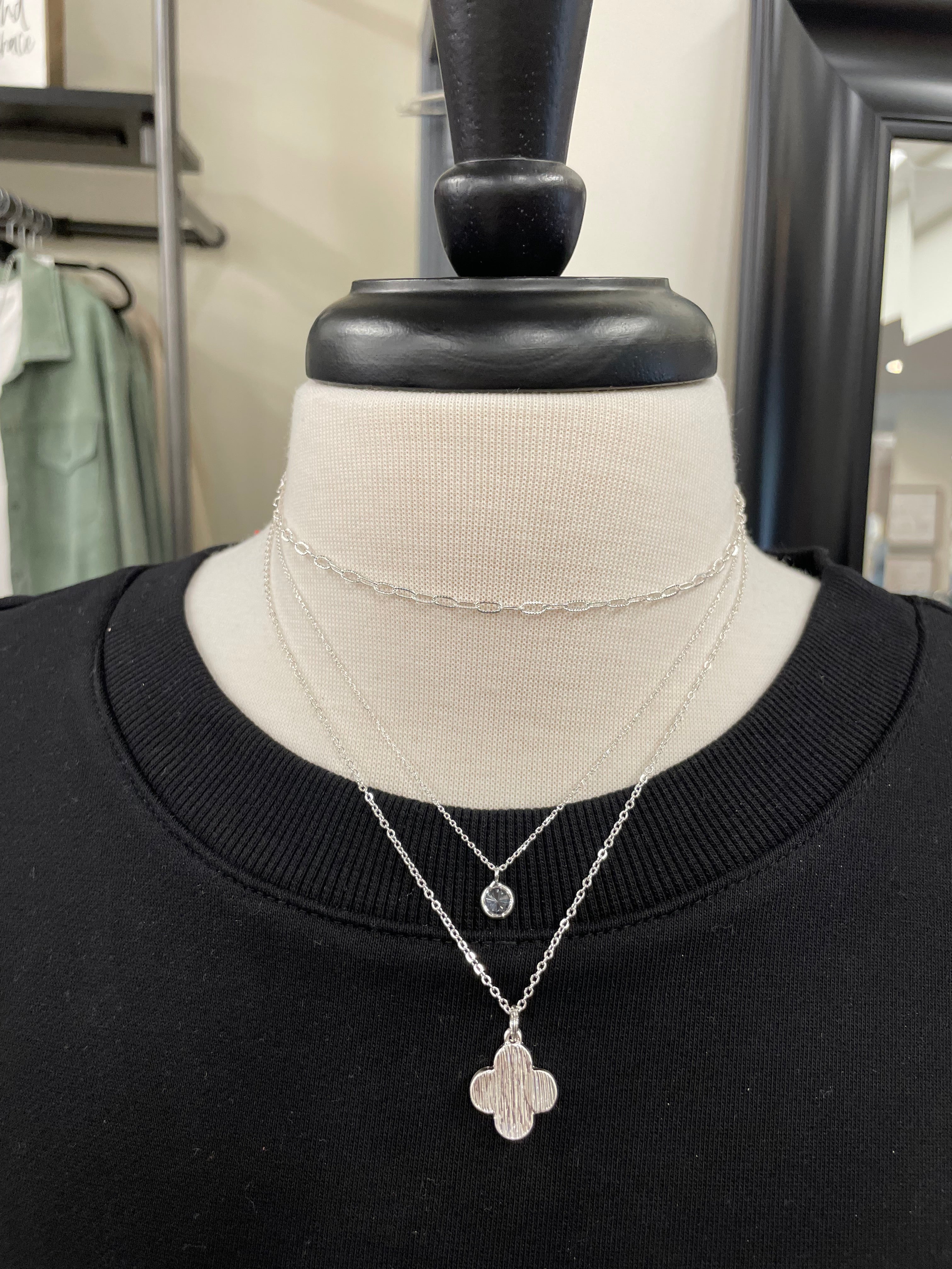 Clover Silver Necklace Jewelry- Necklace MEGHAN BROWN STYLE