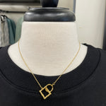Luxe Gold Circle Rectangle Necklace Jewelry- Necklace PANACHE