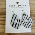 Black Striped Drop Earrings Jewelry - Earrings SAINT PETER HARDWARE