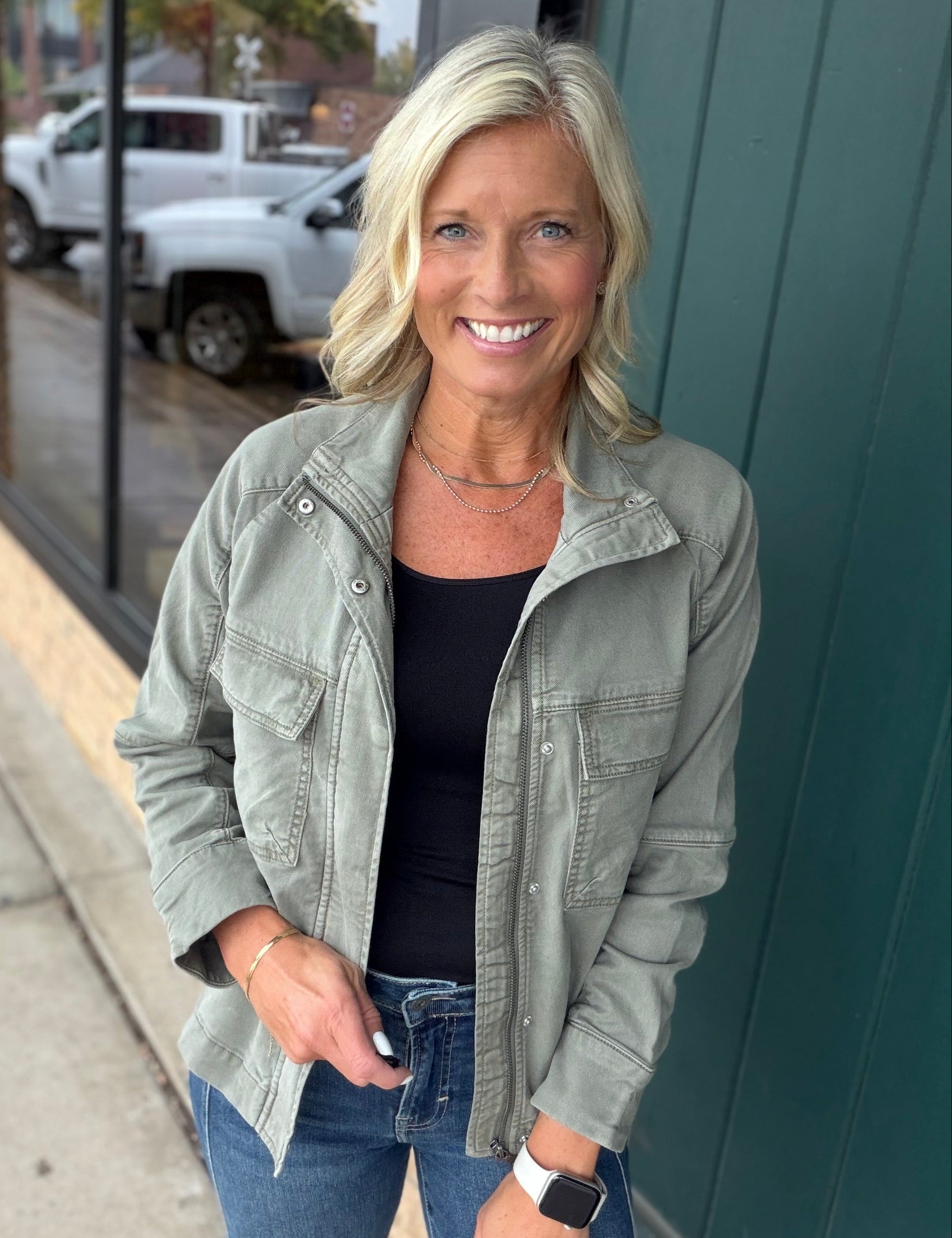 Amelia Olive Utility Jacket Outerwear- Jackets FLAG AND ANTHEM