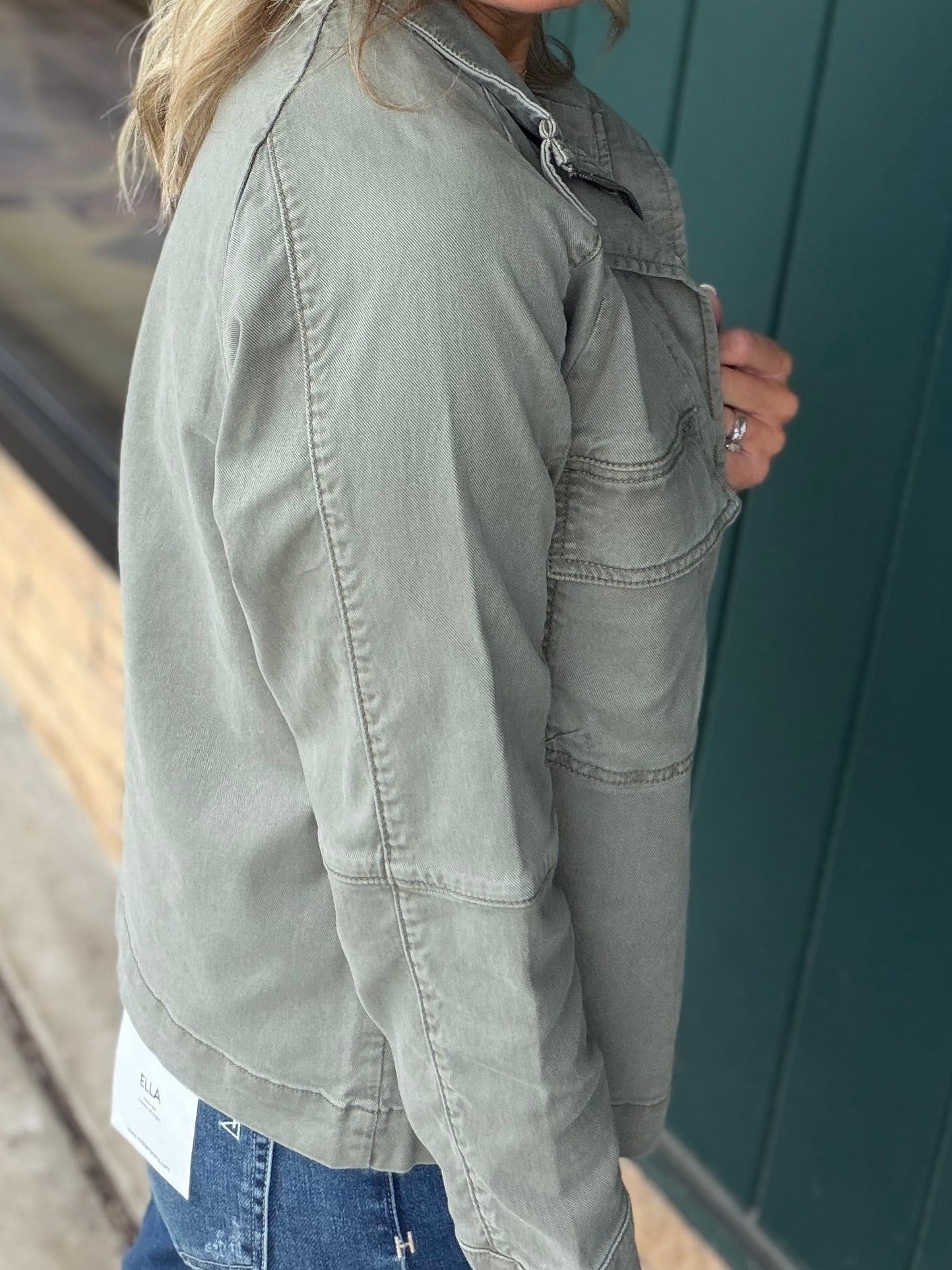 Amelia Olive Utility Jacket Outerwear- Jackets FLAG AND ANTHEM