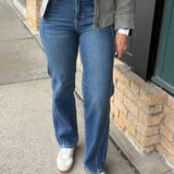 Ella Mid Rise Classic Straight - Hidden Bottom- Pants HIDDEN
