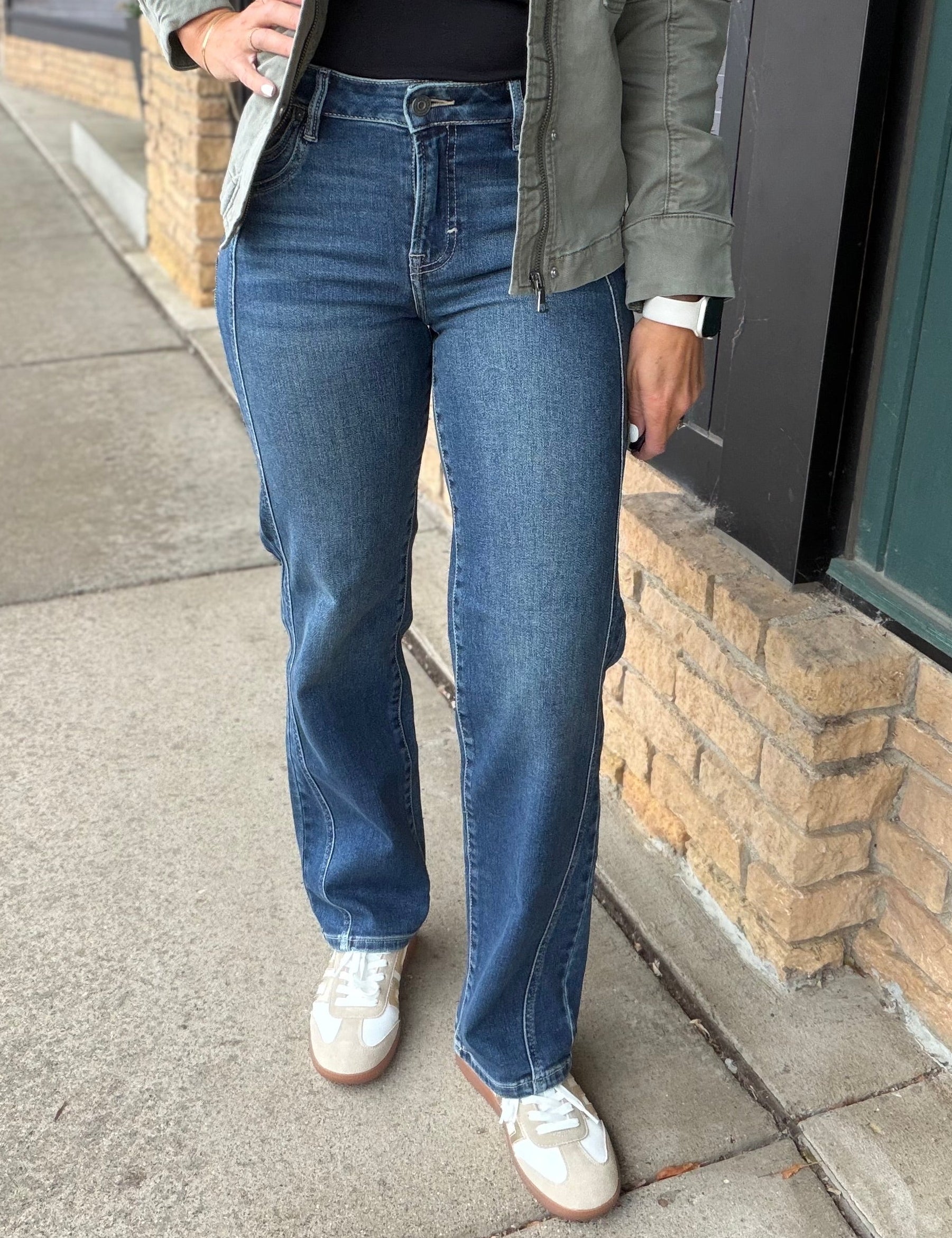 Ella Mid Rise Classic Straight - Hidden Bottom- Pants HIDDEN