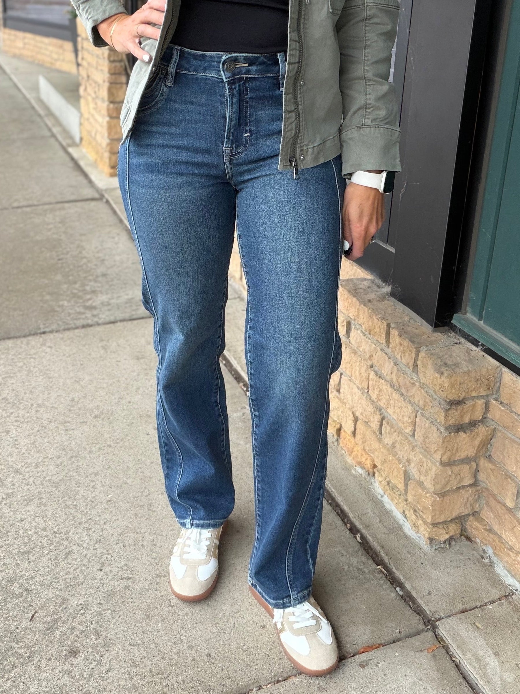Ella Mid Rise Classic Straight - Hidden Bottom- Pants HIDDEN